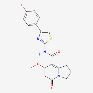 N-(4-(4-fluorophenyl)thiazol-2-yl)-7-methoxy-5-oxo-1,2,3,5-tetrahydroindolizine-8-carboxamide