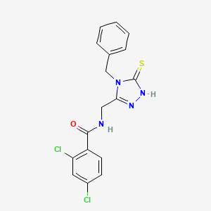 molecular formula C17H14Cl2N4OS B2933436 N-[(4-benzyl-5-sulfanylidene-4,5-dihydro-1H-1,2,4-triazol-3-yl)methyl]-2,4-dichlorobenzamide CAS No. 392248-15-6