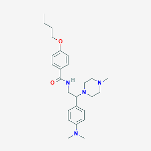molecular formula C26H38N4O2 B2933437 4-butoxy-N-(2-(4-(dimethylamino)phenyl)-2-(4-methylpiperazin-1-yl)ethyl)benzamide CAS No. 946341-04-4