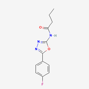 molecular formula C12H12FN3O2 B2933438 N-[5-(4-fluorophenyl)-1,3,4-oxadiazol-2-yl]butanamide CAS No. 865285-63-8