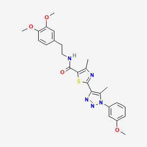 molecular formula C25H27N5O4S B2933449 N-[2-(3,4-dimethoxyphenyl)ethyl]-2-[1-(3-methoxyphenyl)-5-methyl-1H-1,2,3-triazol-4-yl]-4-methyl-1,3-thiazole-5-carboxamide CAS No. 1251632-92-4
