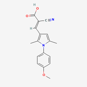 2-cyano-3-[1-(4-methoxyphenyl)-2,5-dimethyl-1H-pyrrol-3-yl]prop-2-enoic acid