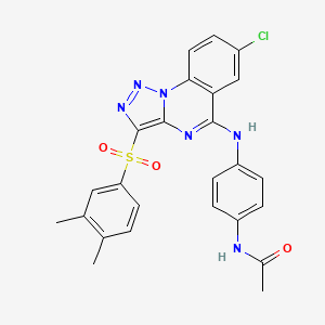 B2933452 N-[4-({7-chloro-3-[(3,4-dimethylphenyl)sulfonyl][1,2,3]triazolo[1,5-a]quinazolin-5-yl}amino)phenyl]acetamide CAS No. 893788-99-3