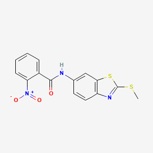 molecular formula C15H11N3O3S2 B2933459 N-(2-(methylthio)benzo[d]thiazol-6-yl)-2-nitrobenzamide CAS No. 391219-74-2