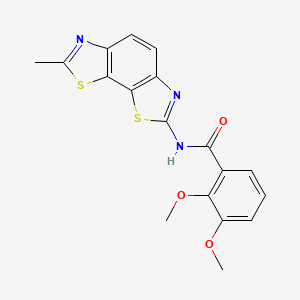 molecular formula C18H15N3O3S2 B2933461 2,3-dimethoxy-N-{11-methyl-3,12-dithia-5,10-diazatricyclo[7.3.0.0^{2,6}]dodeca-1(9),2(6),4,7,10-pentaen-4-yl}benzamide CAS No. 906157-79-7