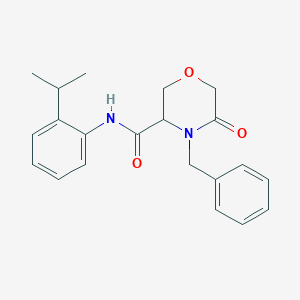 molecular formula C21H24N2O3 B2933472 4-benzyl-N-(2-isopropylphenyl)-5-oxomorpholine-3-carboxamide CAS No. 1351588-43-6