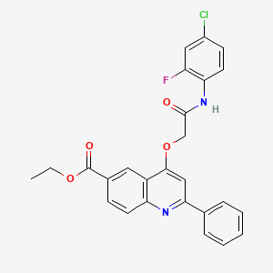 molecular formula C26H20ClFN2O4 B2933475 ethyl 4-{[(4-chloro-2-fluorophenyl)carbamoyl]methoxy}-2-phenylquinoline-6-carboxylate CAS No. 1114835-48-1