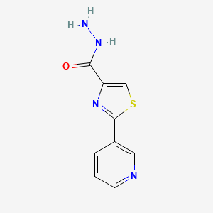 molecular formula C9H8N4OS B2933491 2-Pyridin-3-yl-1,3-thiazole-4-carbohydrazide CAS No. 874784-24-4
