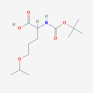 molecular formula C13H25NO5 B2933499 2-[(2-Methylpropan-2-yl)oxycarbonylamino]-5-propan-2-yloxypentanoic acid CAS No. 2171734-49-7