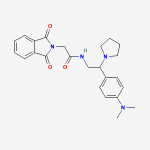 molecular formula C24H28N4O3 B2933506 N-(2-(4-(dimethylamino)phenyl)-2-(pyrrolidin-1-yl)ethyl)-2-(1,3-dioxoisoindolin-2-yl)acetamide CAS No. 946262-82-4