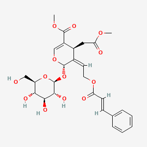 B2933508 methyl (4S,5Z,6S)-4-(2-methoxy-2-oxoethyl)-5-[2-[(E)-3-phenylprop-2-enoyl]oxyethylidene]-6-[(2S,3R,4S,5S,6R)-3,4,5-trihydroxy-6-(hydroxymethyl)oxan-2-yl]oxy-4H-pyran-3-carboxylate CAS No. 229467-41-8