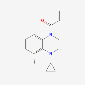 molecular formula C15H18N2O B2933509 1-(4-Cyclopropyl-5-methyl-2,3-dihydroquinoxalin-1-yl)prop-2-en-1-one CAS No. 2188733-60-8