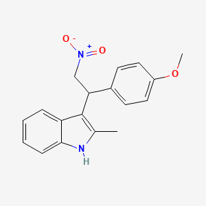 molecular formula C18H18N2O3 B2933510 2-Methyl-3-[alpha-(nitromethyl)-4-methoxybenzyl]-1H-indole CAS No. 33723-35-2