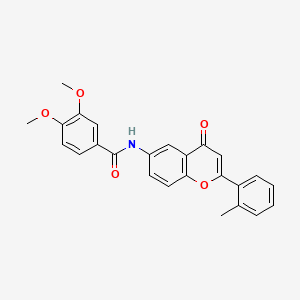 molecular formula C25H21NO5 B2933512 3,4-dimethoxy-N-[2-(2-methylphenyl)-4-oxo-4H-chromen-6-yl]benzamide CAS No. 923186-79-2
