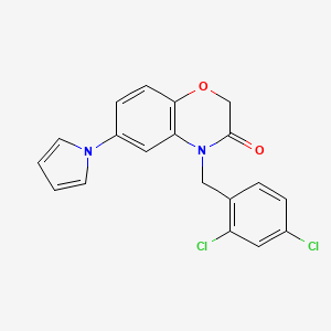molecular formula C19H14Cl2N2O2 B2933548 4-(2,4-dichlorobenzyl)-6-(1H-pyrrol-1-yl)-2H-1,4-benzoxazin-3(4H)-one CAS No. 866144-79-8