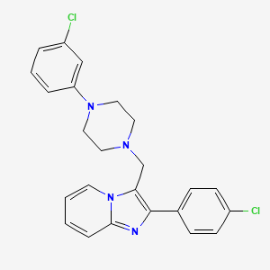 molecular formula C24H22Cl2N4 B2933559 2-(4-Chlorophenyl)-3-{[4-(3-chlorophenyl)piperazino]methyl}imidazo[1,2-a]pyridine CAS No. 861212-34-2