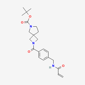 molecular formula C22H29N3O4 B2933560 Tert-butyl 2-[4-[(prop-2-enoylamino)methyl]benzoyl]-2,7-diazaspiro[3.4]octane-7-carboxylate CAS No. 2361873-86-9