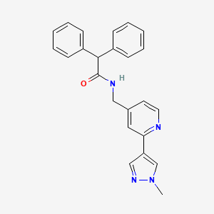 molecular formula C24H22N4O B2933561 N-{[2-(1-methyl-1H-pyrazol-4-yl)pyridin-4-yl]methyl}-2,2-diphenylacetamide CAS No. 2097924-71-3