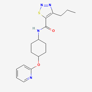 molecular formula C17H22N4O2S B2933562 4-propyl-N-((1r,4r)-4-(pyridin-2-yloxy)cyclohexyl)-1,2,3-thiadiazole-5-carboxamide CAS No. 2034246-72-3