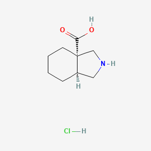 molecular formula C9H16ClNO2 B2933565 (3As,7aS)-1,2,3,4,5,6,7,7a-octahydroisoindole-3a-carboxylic acid;hydrochloride CAS No. 2307752-46-9