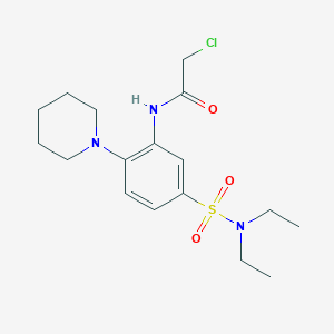 molecular formula C17H26ClN3O3S B2933567 2-chloro-N-[5-(diethylsulfamoyl)-2-(piperidin-1-yl)phenyl]acetamide CAS No. 733759-43-8