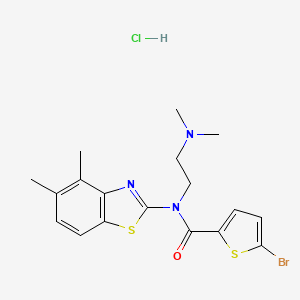 molecular formula C18H21BrClN3OS2 B2933569 5-bromo-N-(2-(dimethylamino)ethyl)-N-(4,5-dimethylbenzo[d]thiazol-2-yl)thiophene-2-carboxamide hydrochloride CAS No. 1216459-95-8