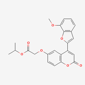 molecular formula C23H20O7 B2933570 Methylethyl 2-[4-(7-methoxybenzo[d]furan-2-yl)-2-oxochromen-6-yloxy]acetate CAS No. 898447-91-1