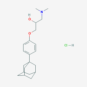molecular formula C21H32ClNO2 B2933571 1-[4-(Adamantan-1-yl)phenoxy]-3-(dimethylamino)propan-2-ol hydrochloride CAS No. 1215704-55-4