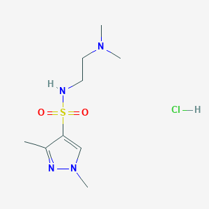 molecular formula C9H19ClN4O2S B2933583 N-(2-(dimethylamino)ethyl)-1,3-dimethyl-1H-pyrazole-4-sulfonamide hydrochloride CAS No. 1327520-97-7