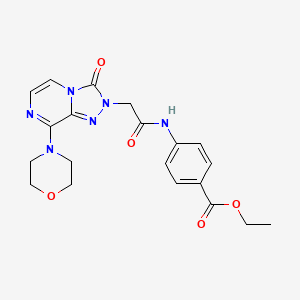 molecular formula C20H22N6O5 B2933614 ethyl 4-{2-[8-(morpholin-4-yl)-3-oxo-2H,3H-[1,2,4]triazolo[4,3-a]pyrazin-2-yl]acetamido}benzoate CAS No. 1251686-41-5