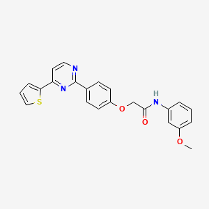 molecular formula C23H19N3O3S B2933622 N-(3-methoxyphenyl)-2-{4-[4-(2-thienyl)-2-pyrimidinyl]phenoxy}acetamide CAS No. 477888-36-1