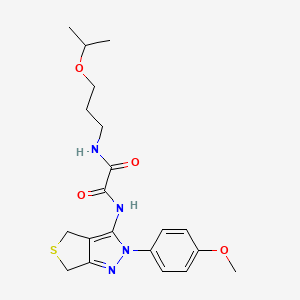 molecular formula C20H26N4O4S B2933661 N'-[2-(4-methoxyphenyl)-2H,4H,6H-thieno[3,4-c]pyrazol-3-yl]-N-[3-(propan-2-yloxy)propyl]ethanediamide CAS No. 899741-54-9