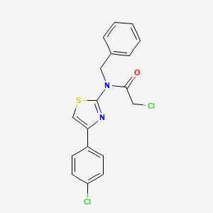 molecular formula C18H14Cl2N2OS B2933678 N-benzyl-2-chloro-N-[4-(4-chlorophenyl)-1,3-thiazol-2-yl]acetamide CAS No. 438030-23-0