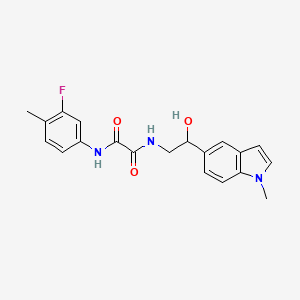 molecular formula C20H20FN3O3 B2933680 N'-(3-fluoro-4-methylphenyl)-N-[2-hydroxy-2-(1-methyl-1H-indol-5-yl)ethyl]ethanediamide CAS No. 2034527-37-0
