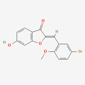 molecular formula C16H11BrO4 B2933686 (Z)-2-(5-bromo-2-methoxybenzylidene)-6-hydroxybenzofuran-3(2H)-one CAS No. 620545-86-0
