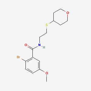 molecular formula C15H20BrNO3S B2933700 2-bromo-5-methoxy-N-[2-(oxan-4-ylsulfanyl)ethyl]benzamide CAS No. 1903842-31-8