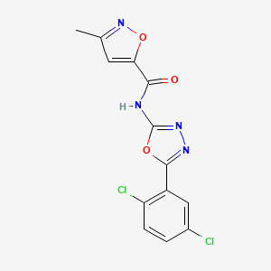 molecular formula C13H8Cl2N4O3 B2933701 N-[5-(2,5-dichlorophenyl)-1,3,4-oxadiazol-2-yl]-3-methyl-1,2-oxazole-5-carboxamide CAS No. 946318-99-6