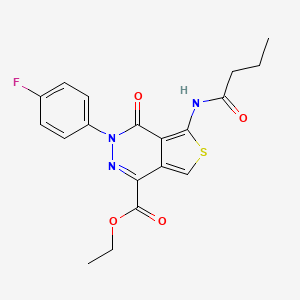 molecular formula C19H18FN3O4S B2933730 Ethyl 5-butyramido-3-(4-fluorophenyl)-4-oxo-3,4-dihydrothieno[3,4-d]pyridazine-1-carboxylate CAS No. 851948-82-8