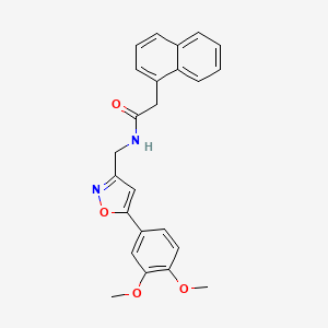 molecular formula C24H22N2O4 B2933758 N-((5-(3,4-dimethoxyphenyl)isoxazol-3-yl)methyl)-2-(naphthalen-1-yl)acetamide CAS No. 953211-11-5