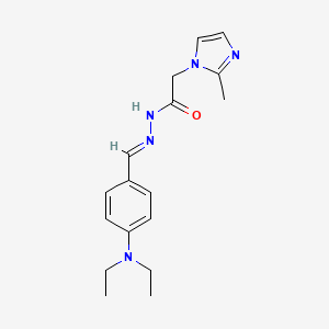 molecular formula C17H23N5O B2933762 N'-[(1E)-[4-(diethylamino)phenyl]methylidene]-2-(2-methyl-1H-imidazol-1-yl)acetohydrazide CAS No. 799780-36-2