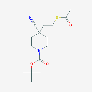 molecular formula C15H24N2O3S B2933773 Tert-butyl 4-(2-acetylsulfanylethyl)-4-cyanopiperidine-1-carboxylate CAS No. 2344681-20-3