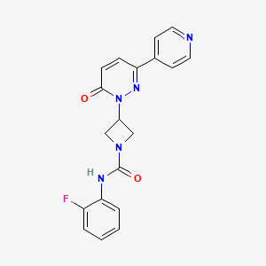 molecular formula C19H16FN5O2 B2933787 N-(2-fluorophenyl)-3-[6-oxo-3-(pyridin-4-yl)-1,6-dihydropyridazin-1-yl]azetidine-1-carboxamide CAS No. 2380189-23-9