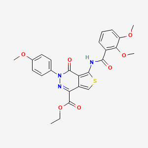 molecular formula C25H23N3O7S B2933788 ethyl 5-(2,3-dimethoxybenzamido)-3-(4-methoxyphenyl)-4-oxo-3H,4H-thieno[3,4-d]pyridazine-1-carboxylate CAS No. 851951-87-6