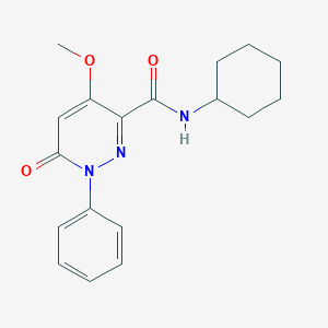 molecular formula C18H21N3O3 B2933826 N-cyclohexyl-4-methoxy-6-oxo-1-phenyl-1,6-dihydropyridazine-3-carboxamide CAS No. 921883-01-4