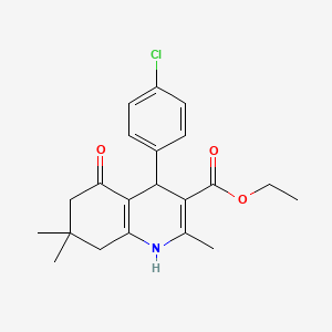 molecular formula C21H24ClNO3 B2933850 Ethyl 4-(4-chlorophenyl)-2,7,7-trimethyl-5-oxo-1,4,5,6,7,8-hexahydro-3-quinolinecarboxylate CAS No. 181480-19-3