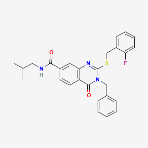 3-benzyl-2-((2-fluorobenzyl)thio)-N-isobutyl-4-oxo-3,4-dihydroquinazoline-7-carboxamide