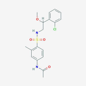 molecular formula C18H21ClN2O4S B2933877 N-(4-{[2-(2-chlorophenyl)-2-methoxyethyl]sulfamoyl}-3-methylphenyl)acetamide CAS No. 1798515-81-7