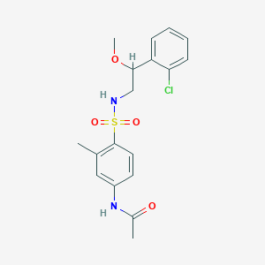 N-(4-(N-(2-(2-chlorophenyl)-2-methoxyethyl)sulfamoyl)-3-methylphenyl)acetamide