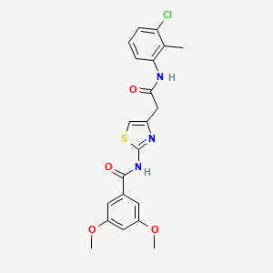molecular formula C21H20ClN3O4S B2933878 N-(4-(2-((3-chloro-2-methylphenyl)amino)-2-oxoethyl)thiazol-2-yl)-3,5-dimethoxybenzamide CAS No. 921559-13-9