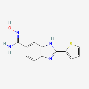 molecular formula C12H10N4OS B2933903 2-(2-Thienyl)benzimidazole-6-carboxamidoxime CAS No. 1421266-67-2